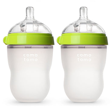 /arcomotomo-natural-feel-baby-bottle-double-pack-green-white-250-ml
